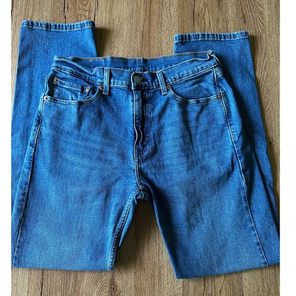 Levi's 505 Straight Regular Fit Dark Wash Jeans Size 32x32 - Picture 1 of 7